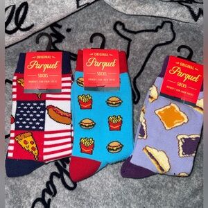 Women’s Novelty Crew Socks 3-Pairs - America’s Favorite Foods New